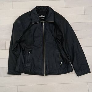Maxima Wilson Women's Leather Full Ziper Motorcycle Jacket Black Large